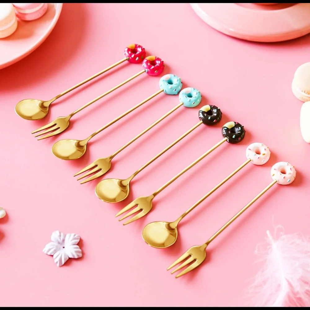 NEW Set of 8 Mini Stainless Steel Utensils - Picture 3 of 11